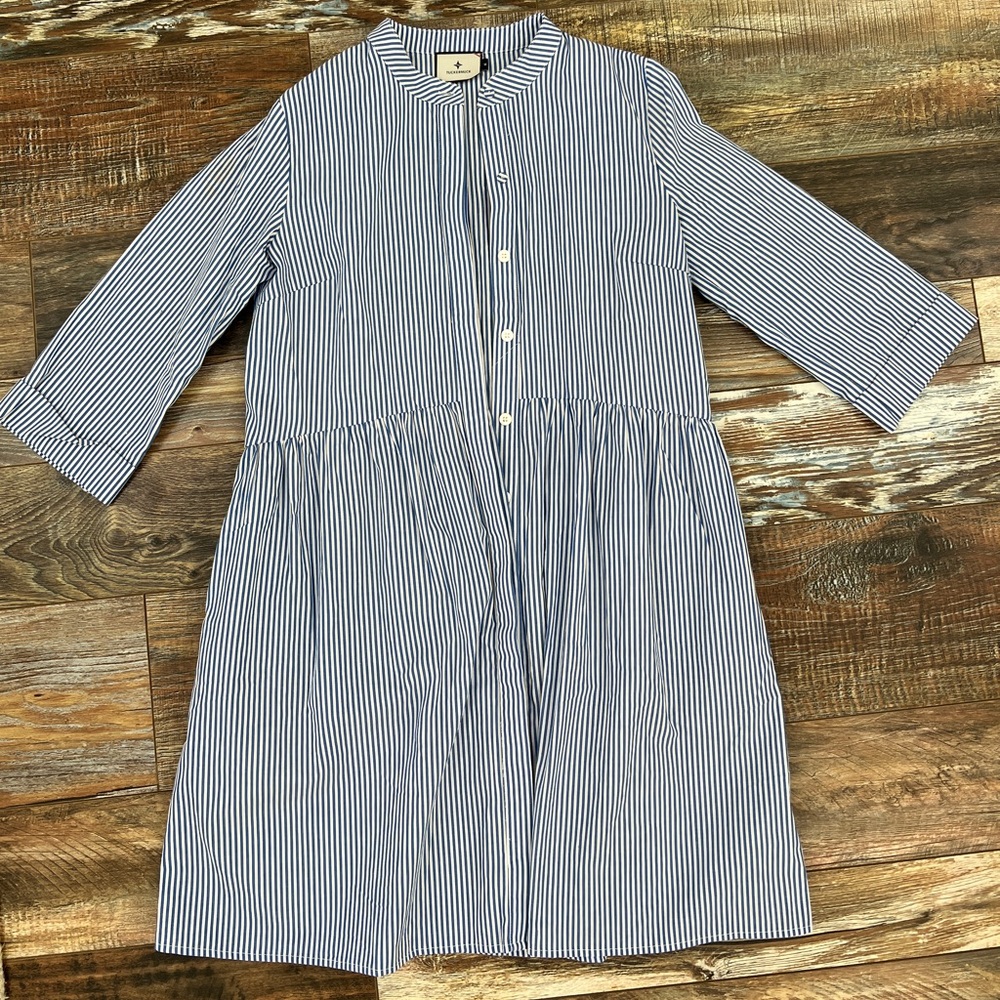 Tuckernuck blue stripe cotton royal shirt dress, size medium, worn once